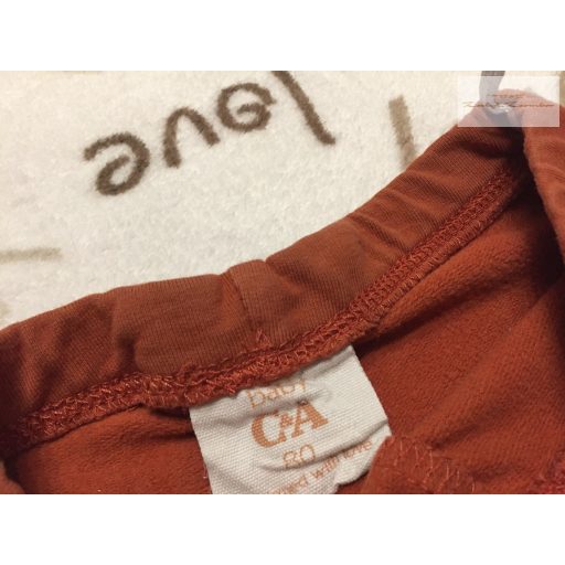 C§A 9-12 hó 80 cm barna, térdein maci fej mintás pamut fiú legging - újszerű,hibátlan