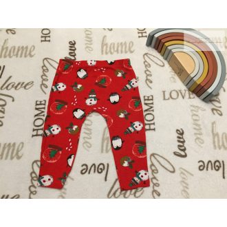   Fred§Flo 9-12 hó 74-80 cm hóember-pingvin mintás pamut karácsonyi legging -újszerű,hibátlan