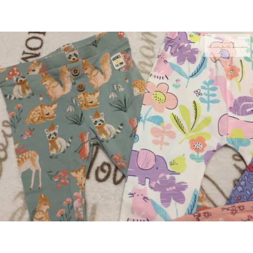 Fatface, George 0 - 3 hó 56 -62 cm állat és  virágmintás pamut lány legging szett 4 db-újszerű,hibátlan