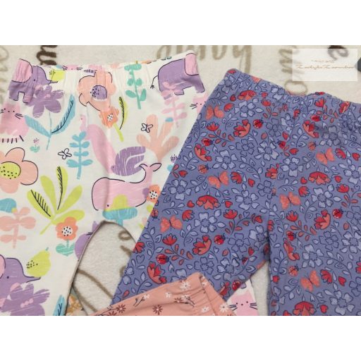 Fatface, George 0 - 3 hó 56 -62 cm állat és  virágmintás pamut lány legging szett 4 db-újszerű,hibátlan