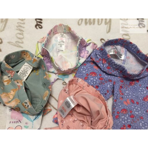 Fatface, George 0 - 3 hó 56 -62 cm állat és  virágmintás pamut lány legging szett 4 db-újszerű,hibátlan