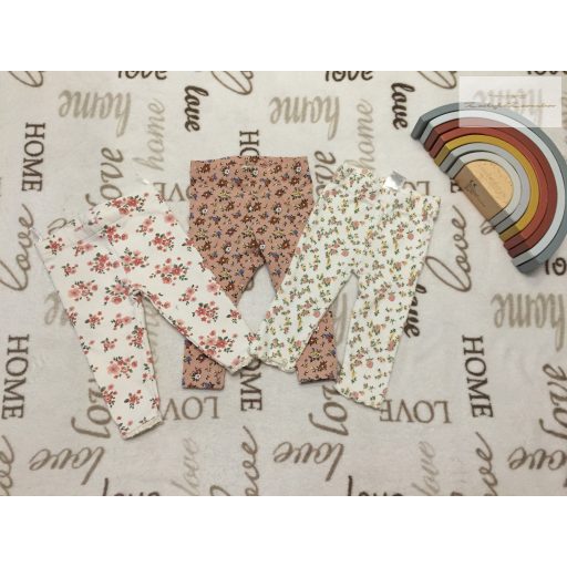 C§A, Nicole Miller 3-6 hó 62-68 cm színes virágmintás pamut lány legging szett 3 db - újszerű,hibátlan