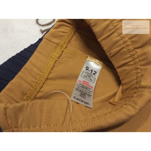 George 9 - 12 hó 74 - 80 cm  barna-kék vékony pamut legging szett 3 db-új, szettet bontottam