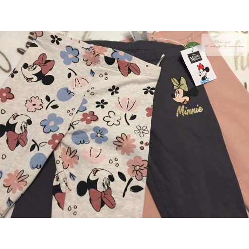 Disney at C§A 6 év 116 cm Minnie mintás bolyhozott fonákú pamut lány legging szett 3 db- új, címkés