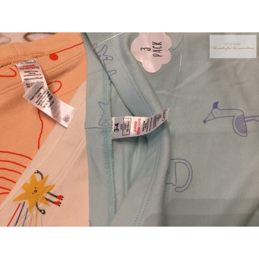 George 3-4 év 98-104  cm bézs - kék - narancssárga, állat  mintás pamut  legging szett 3 db  - új, címkés