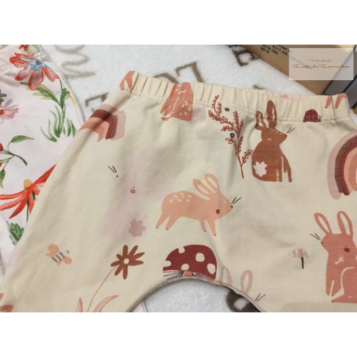 Next up to 3 month 6 kg  nyuszi - domba-angyalka mintás pamut lány legging szett 3 db újszerű,hibátlan