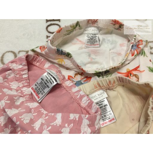 Next up to 3 month 6 kg  nyuszi - domba-angyalka mintás pamut lány legging szett 3 db újszerű,hibátlan