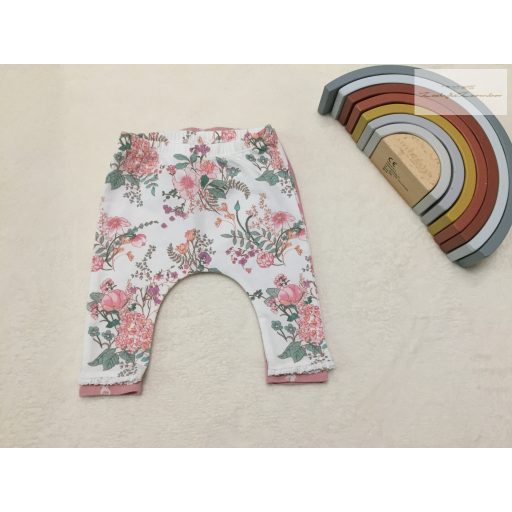 Next up to 3 month 6 kg és 3-6 hó  virágos-nyuszis pamut lány legging szett 2 db - újszerű,hibátlan