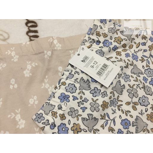 George 9-12 hó 74-80 cm virágmintás pamut lány legging szett - új, címkés