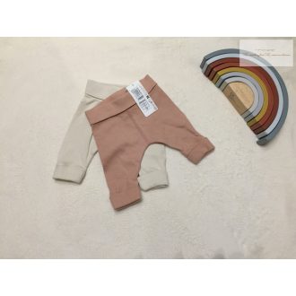   M§S 0 -3 hó 6 kg 62 cm tört fehér és rózsaszín pamut lány nadrág/ legging szett .- új, címkés