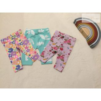   George, TU  0 - 3 hó 56 -62 cm virágmintás  pamut lány legging szett - újszerű,hibátlan