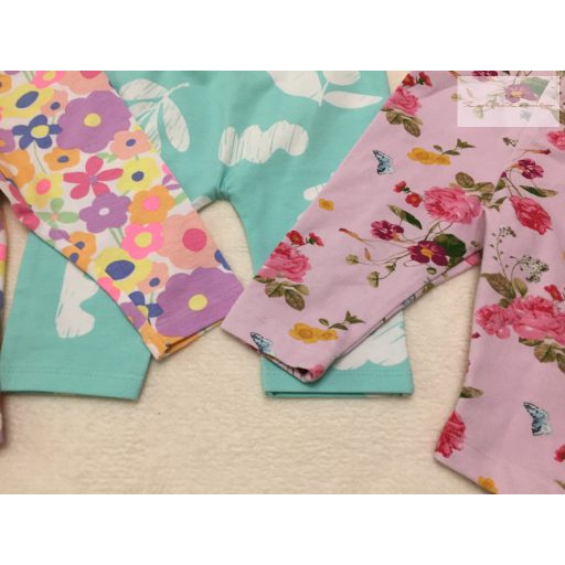 George, TU  0 - 3 hó 56 -62 cm virágmintás  pamut lány legging szett - újszerű,hibátlan