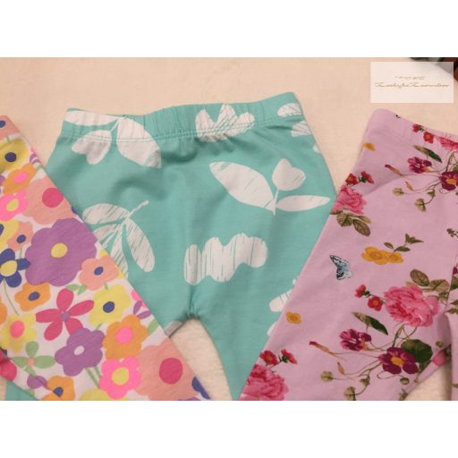 George, TU  0 - 3 hó 56 -62 cm virágmintás  pamut lány legging szett - újszerű,hibátlan
