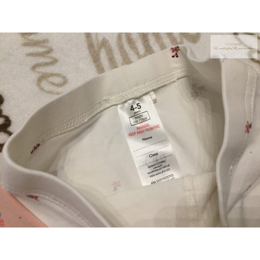 George 4  - 5  év 104 - 110  cm fehér - rózsaszín virágmintás pamut lány legging szett 2 db - újszerű,hibátlan