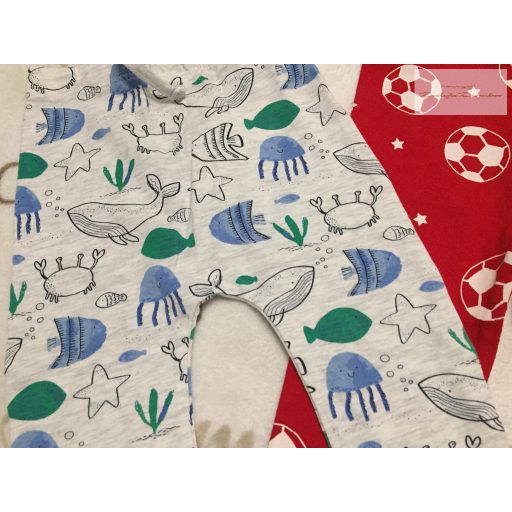 Matalan, TU 6-9 hó 68-74 cm állatés foci mintás vékony pamut fiú legging szett 3 db - újszerű,hibátlan