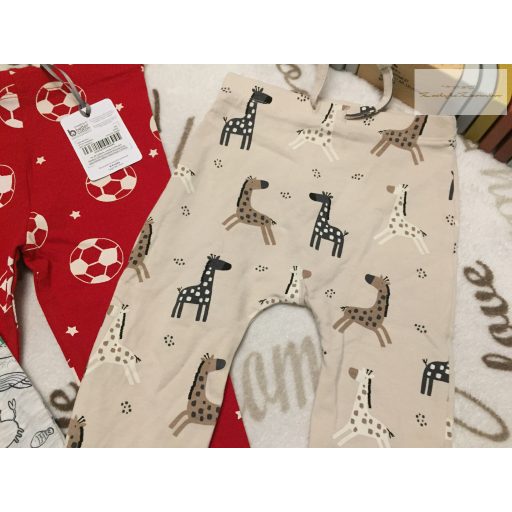 Matalan, TU 6-9 hó 68-74 cm állatés foci mintás vékony pamut fiú legging szett 3 db - újszerű,hibátlan