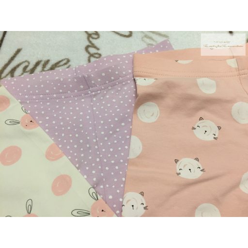 George 4  - 5  év 104 - 110  cm  cica-nyuszi fej mintás és pöttyös pamut lány legging szett -  új, szettet bontottam