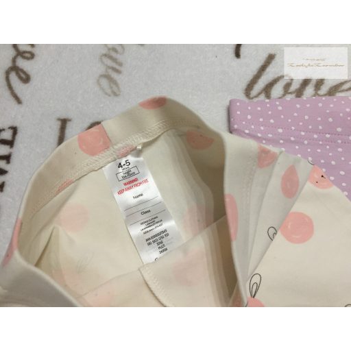 George 4  - 5  év 104 - 110  cm  cica-nyuszi fej mintás és pöttyös pamut lány legging szett -  új, szettet bontottam