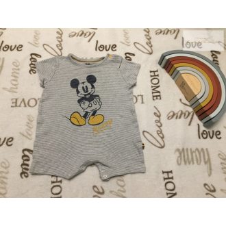   Disney at C§A 6-9 hó  68 - 74 cm szürke csíkos Mickey mintás pamut fiú napozó - újszerű, hibátlan