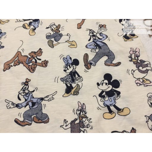 Disney at George 3- 6 hó 8 kg  bézs, Mickey-Plutó-Donald  mintás pamut fiú napozó- új, címkés
