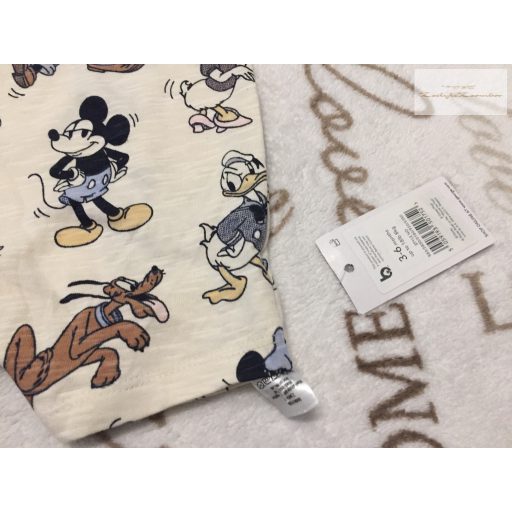 Disney at George 3- 6 hó 8 kg  bézs, Mickey-Plutó-Donald  mintás pamut fiú napozó- új, címkés