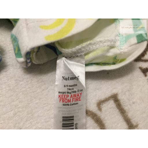 Nutmeg 6- 9 hó 68 - 74 cm dzsungel-elefánt-krokodil mintás pamut fiú napozó - újszerű,hibátlan