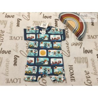   Jack§Milli 0-3 hó 56-62 cm színes mintás pamut fiú napozó - új, címkés - organic cotton