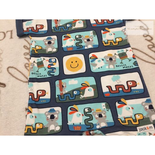 Jack§Milli 0-3 hó 56-62 cm színes mintás pamut fiú napozó - új, címkés - organic cotton