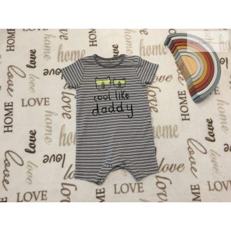   Next 9 - 12 hó 80 cm Cool like Daddy feliratos , maci fej mintás pamut fiú napozó- új, szettet bontottam