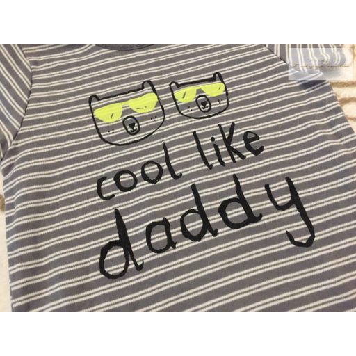 Next 9 - 12 hó 80 cm Cool like Daddy feliratos , maci fej mintás pamut fiú napozó- új, szettet bontottam