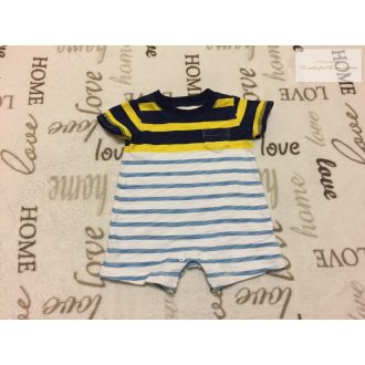   Carter's up to 3 month 62 cm kék - sárga csíkos puha pamut fiú napozó - újszerű, hibátlan