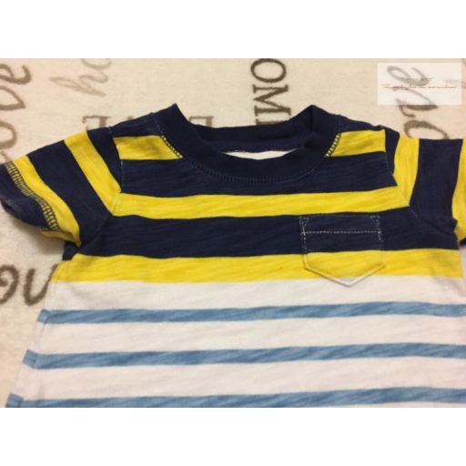 Carter's up to 3 month 62 cm kék - sárga csíkos puha pamut fiú napozó - újszerű, hibátlan
