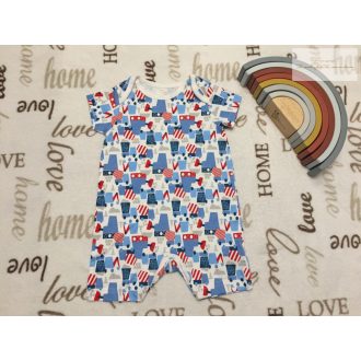   Mothercare 3-6 hó 62-68 cm fehér, színes munkagép mintás vékony pamut fiú  napozó- új, szettet bontottam
