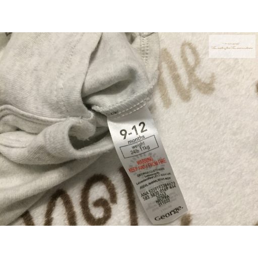 George 9 - 12 hó 74 - 80 cm  szürke, elefánt- zsiráf-tigris mintás pamut fiú  napozó-újszerű,hibátlan