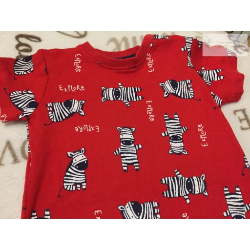 George 0 - 3 hó 56 -62 cm piros, zebra mintás pamut fiú napozó-újszerű,hibátlan