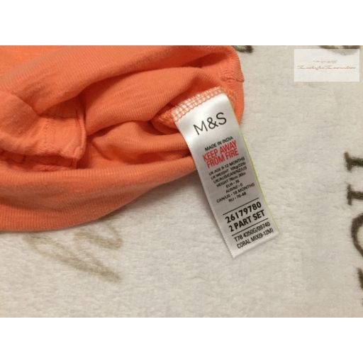 M§S 9-12 hó 74-80 cm Stay Cool feliratos, dinó mintás pamut fiú napozó-újszerű,hibátlan