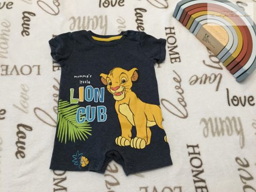 Disney at Primark 0-3 hó 56-62 cm Simba mintás pamut fiú napozó-újszerű,hibátlan