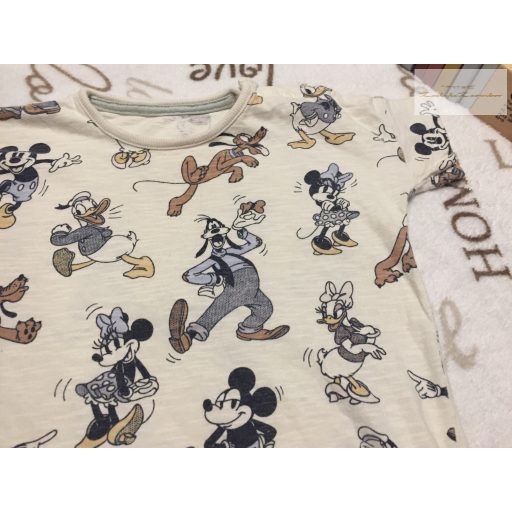 George 9 - 12 hó 74 - 80 cm bézs, Mickey-Plutó-Minnie mintás vékony pamut  napozó - újszerű,hibátlan