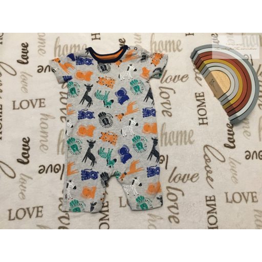 George 12  - 18 hó 86 cm szürke, színes állat mintás pamut  fiú napozó -újszerű,hibátlan
