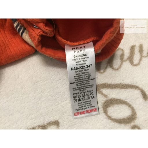 Next 6-9 hó 68 - 74 cm barna, sirály mintás pamut fiú napozót-újszerű,hibátlan