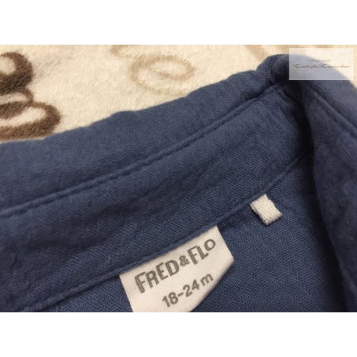 Fred§Flo 18 - 24 hó 92 cm  sötétkék, puha duplagéz fiú napozó- újszerű,hibátlan