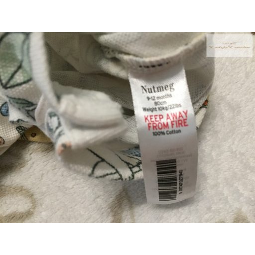 Nutmeg 9 - 12 hó 80 cm 10 kg tigris-zebra-majom mintás pamut fiú napozó újszerű,hibátlan