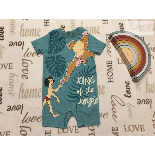 Disney 12-18 hó 80- 86  cm zöld, Tarzan-dzsungel mintás pamut fiú napozó- újszerű,hibátlan
