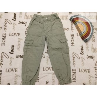   Primark 5-6 év 116 cmzöld, oldalt zsebes vékonyabb farmer paperbag lány nadrág- újszerű,hibátlan