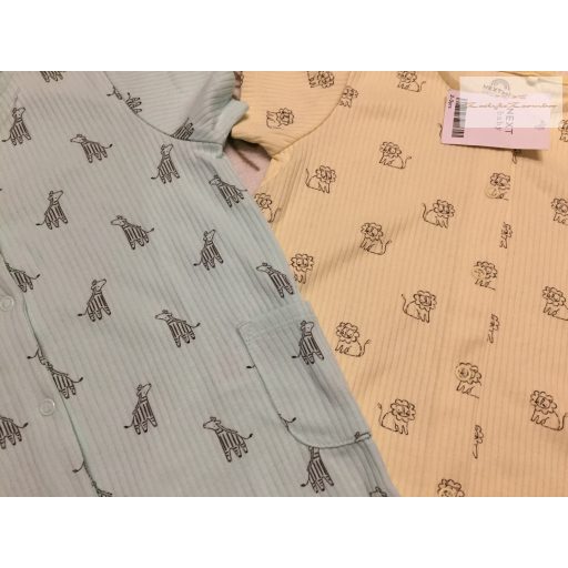 Next 2-3 év 98 cm zebra-oroszlán  mintás bordázott pamut fiú napozó szett 2 db-új, szettet bontottam