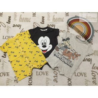   Mothercare, George, H§M  újszülött 50 - 56 cm 4,1 kg Mickey és jármű mintás pamut fiú napozó szett 3 db  újszerű,hibátlan
