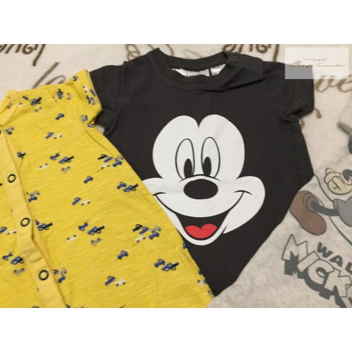Mothercare, George, H§M  újszülött 50 - 56 cm 4,1 kg Mickey és jármű mintás pamut fiú napozó szett 3 db  újszerű,hibátlan