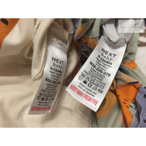 Next 9-12 hó 11 kg zöld - bézs, színes állat mintás pamut fiú napozó szett 2 db- új, szettet bontottam