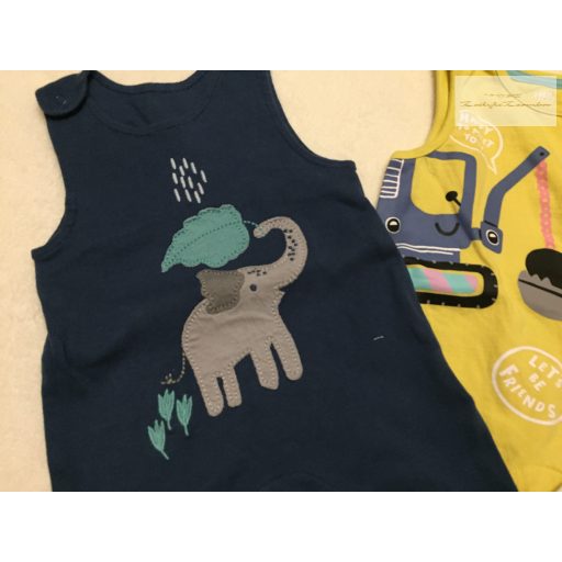 M§S, Mothercare 0 - 3 hó  6 kg 62 cm  munkagép -állat mintás pamut  fiú napozó szett 3 db újszerű, hibátlan
