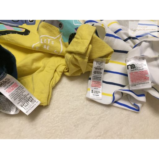 M§S, Mothercare 0 - 3 hó  6 kg 62 cm  munkagép -állat mintás pamut  fiú napozó szett 3 db újszerű, hibátlan